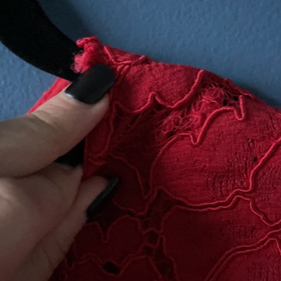 Ralph Lauren red lace dress 10 - Picture 3 of 6